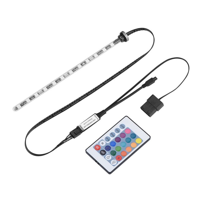 Tangxi 22CM Water Cooling Light, Acrylic & Glass Cover RGB Computer Cylinder Water Cooler Reservoir Light Universal Large 4P Connector LED Tube Lamp Lighting with Romote Control - Image 1